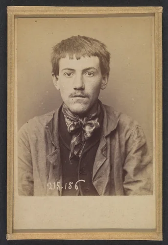 Bissonier. Sébastien. 19 ans, né à St Bonnet (Allier). Journalier. Outrage à la Gendarmerie. 5/3/94. by Alphonse Bertillon, photograph, 1894