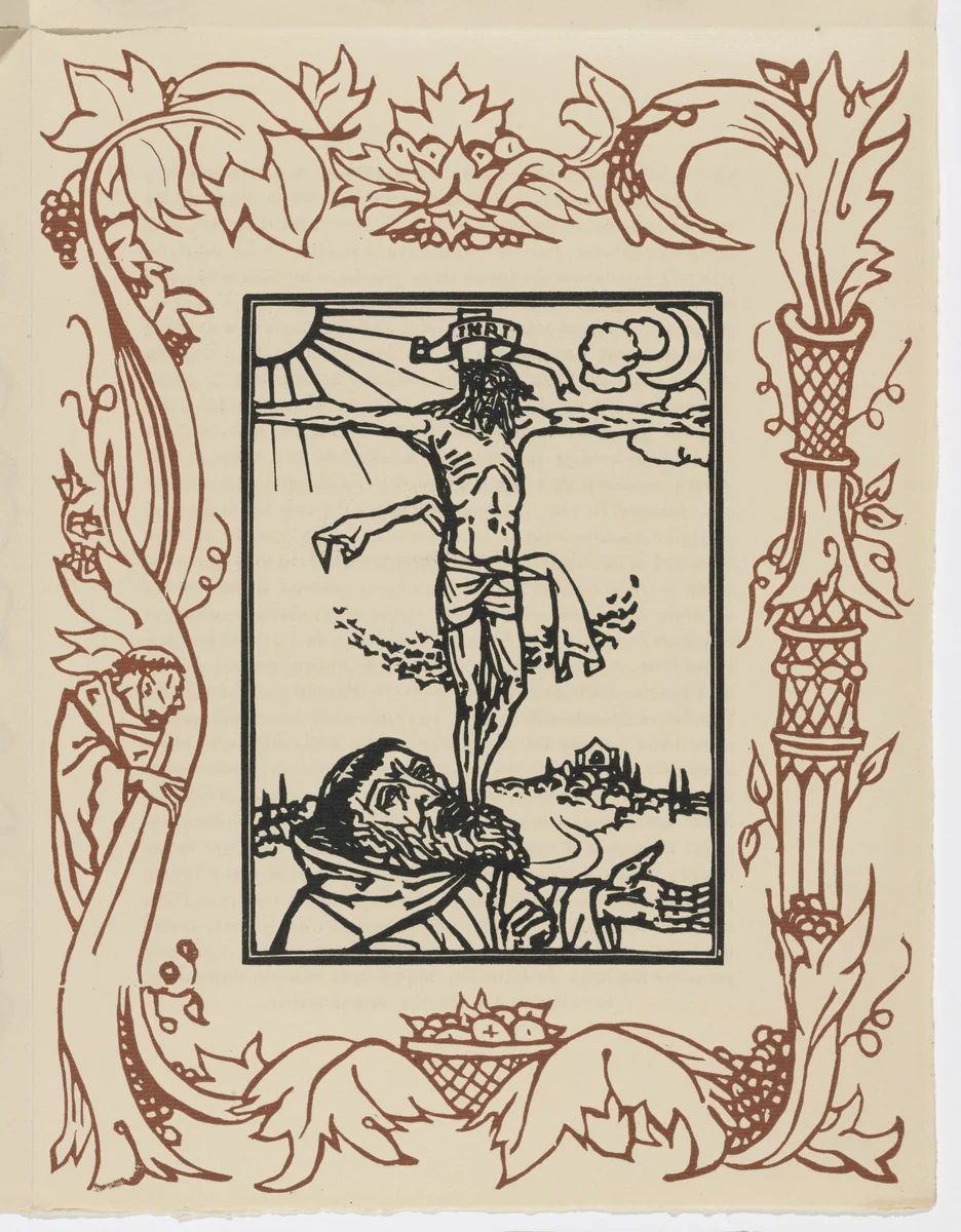 Plate (page 19) from Les Petites Fleurs de St. François (The Little Flowers of St. Francis) by Émile Bernard, illustrated book, 1928