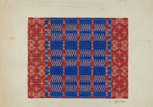 Coverlet (Section) by Cornelius Christoffels, index of american design, 1937
