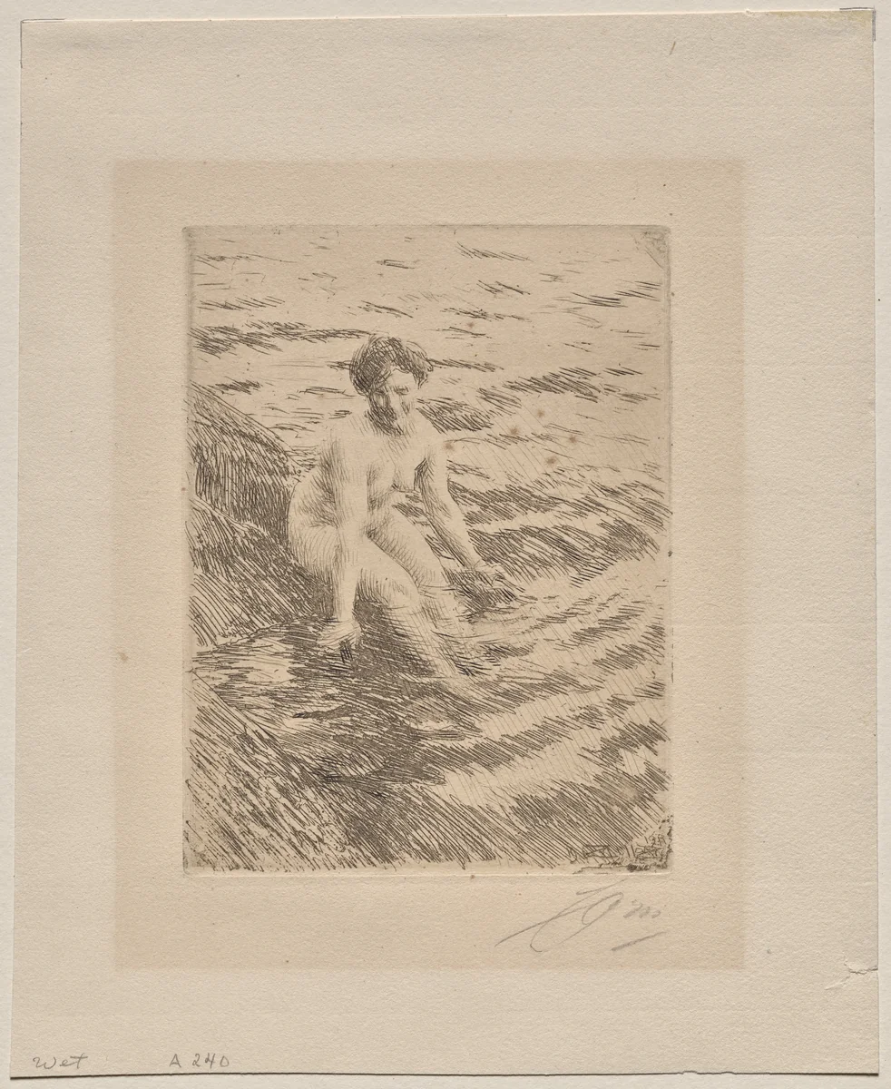 Wet by Anders Zorn, print, 1911