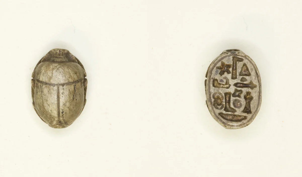 Scarab: Title and Personal Name (?) by Egyptian, other, -747--525