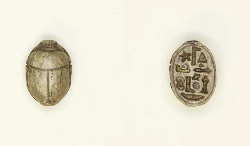 Scarab: Title and Personal Name (?) by Egyptian, other, -747--525