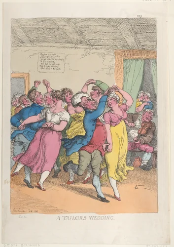 A Tailors Wedding by Thomas Rowlandson, print, 1814