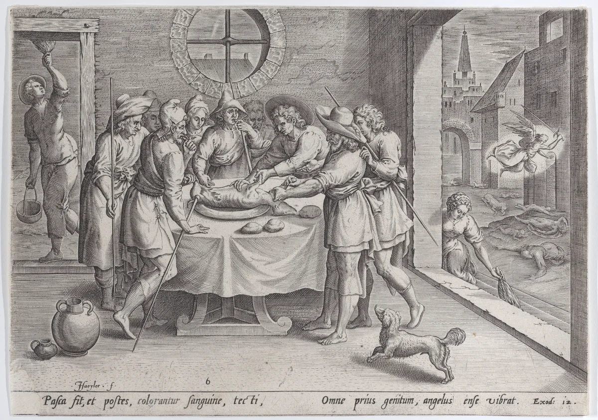 Preparation for the Passover, from "The Story of Moses, before the Exodus" by Johann Sadeler I, print, 1585