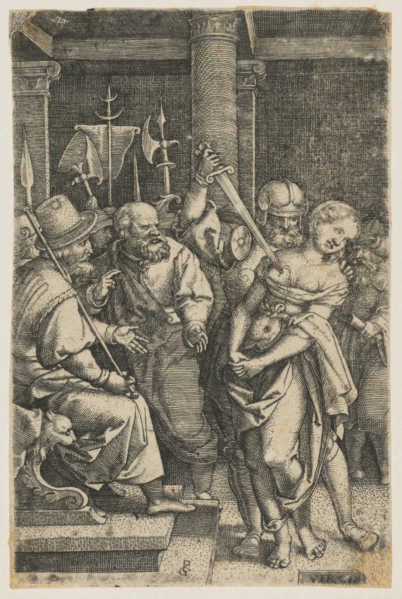 Virginia Killed by Her Father, Lucius Virginius by Georg Pencz, print, 1541-1552