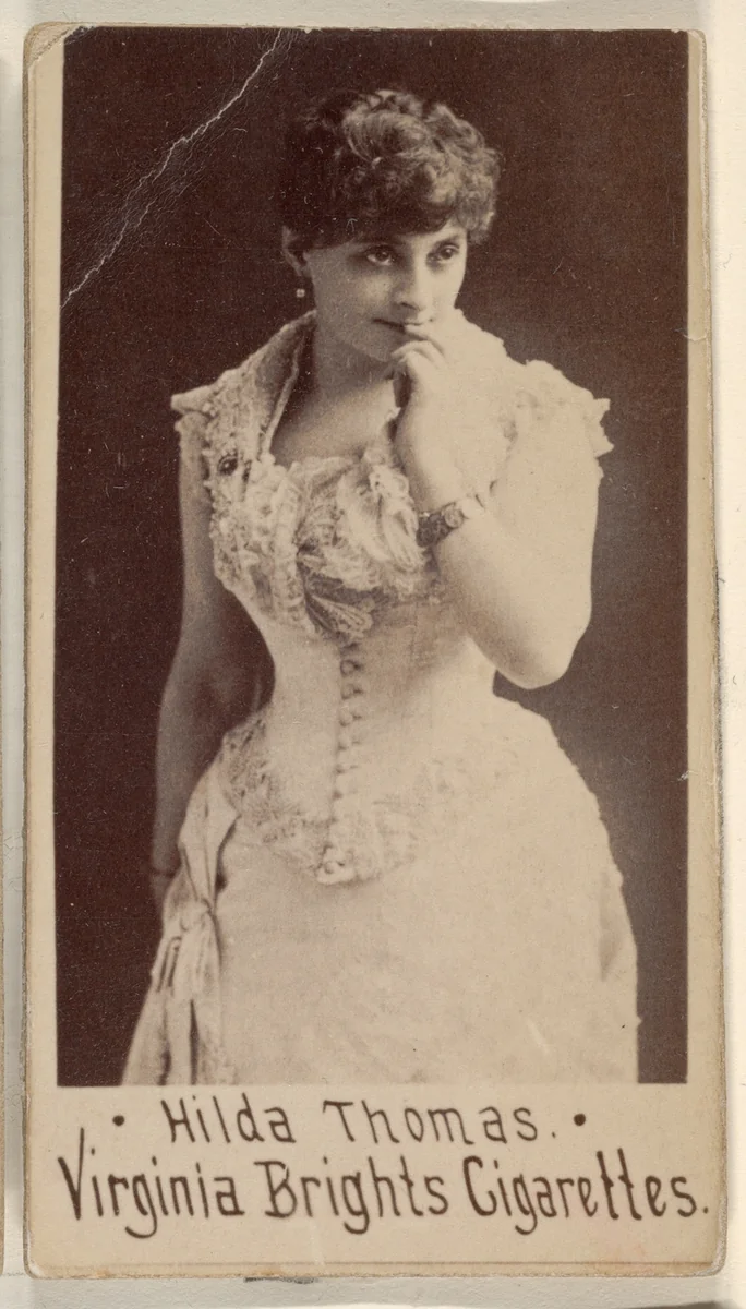 Hilda Thomas, from the Actors and Actresses series (N45, Type 1) for Virginia Brights Cigarettes by Allen & Ginter, photograph, 1885-1891