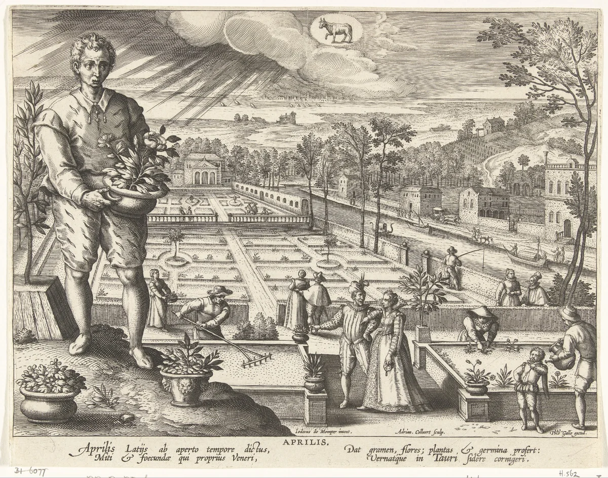 The Month of April by Unknown, print, 1586-1618