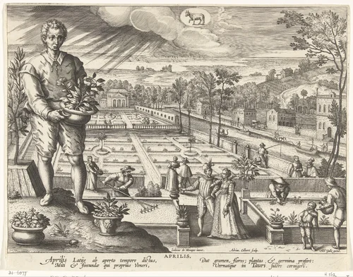 The Month of April by Unknown, print, 1586-1618