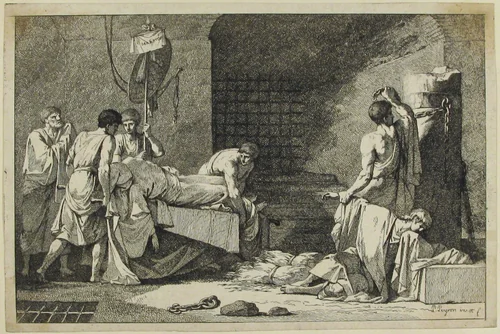Les funérailles de Miltiade by Pierre Peyron, print, 1755-1814