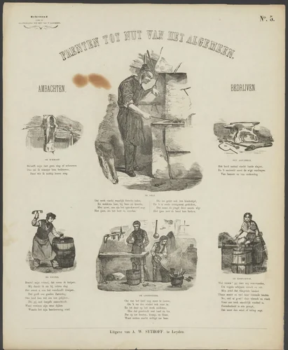 Smit aan het werk by anonymous, print, 1851-1929