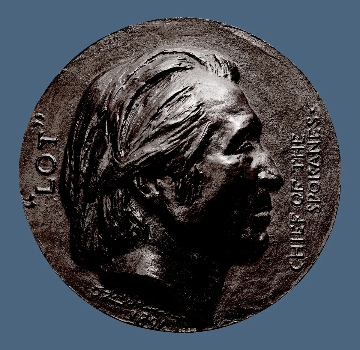 Lot, Chief of the Spokanes by Olin Levi Warner, artwork, 1891-1906