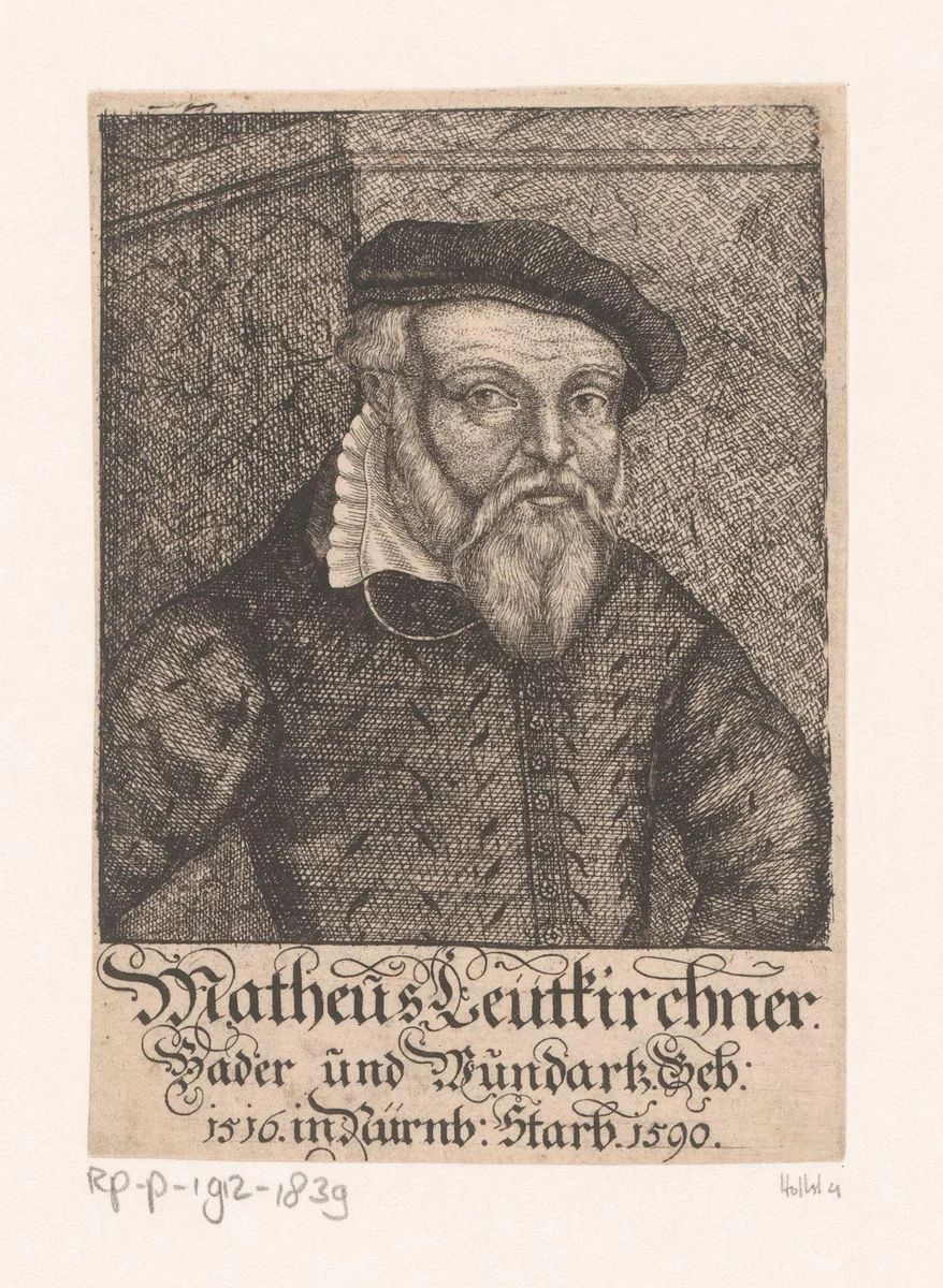 Portret van Matthäus Leutkirchner by Unknown, print, 1590-1655