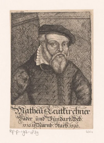 Portret van Matthäus Leutkirchner by Unknown, print, 1590-1655