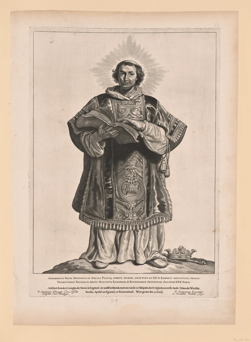 Saint Werenfridus, from Saints of the North and South Netherlands by Cornelis Visscher, print, 1650
