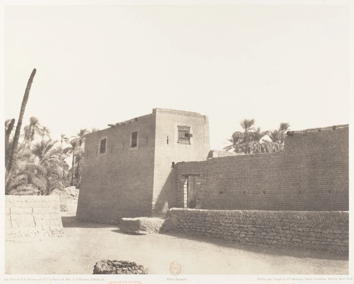 Deîr, Carrefour et Habitation Particulière by Félix Teynard, photograph, 1851-1852
