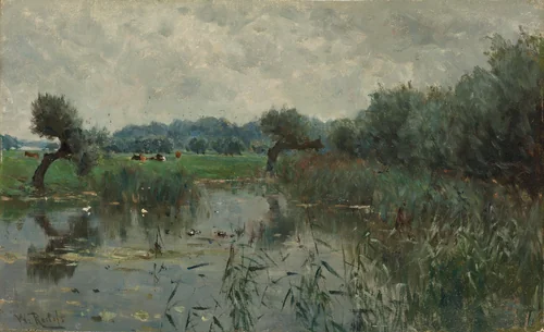 Water Meadows on the River IJssel by Willem Roelofs, painting, 1870-1897
