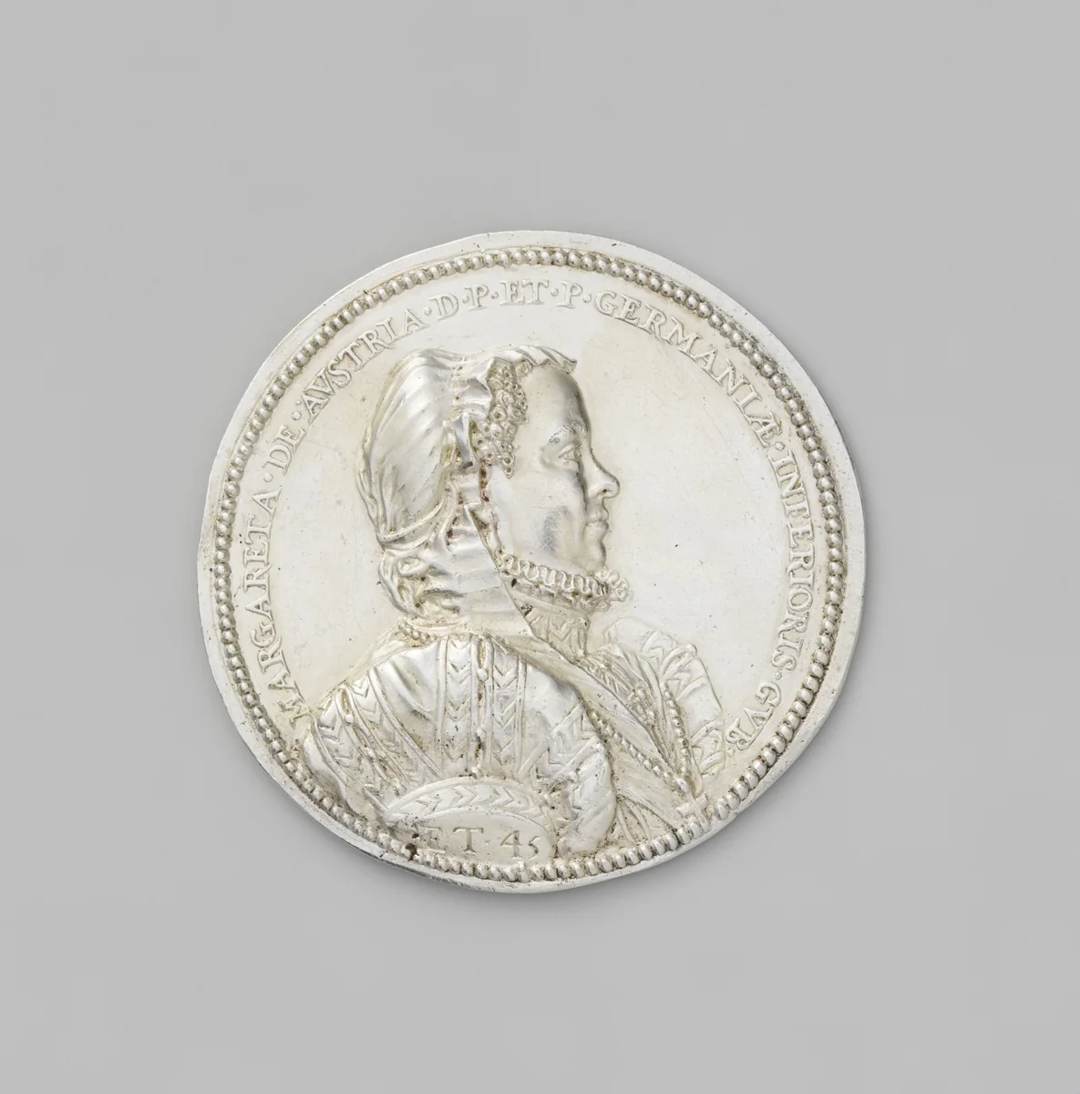 Margaret of Parma (1522-1586), Governor of the Netherlands by Jacques Jonghelinck, metalwork, 1567