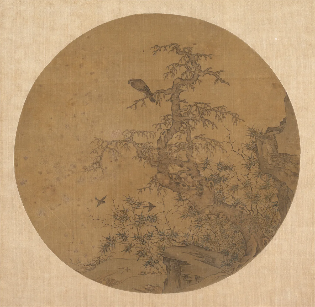 Old Tree, Bamboo, and Birds by Unidentified Artist, painting, 1367-1433