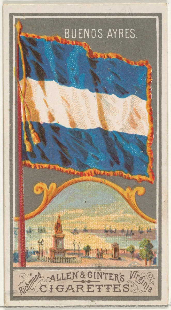Buenos Aires, from the City Flags series (N6) for Allen & Ginter Cigarettes Brands by Allen & Ginter, print, 1887