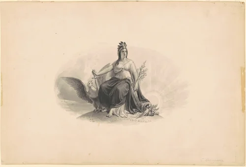 Design for an Emblem of the United States of America by Christian Schussele, drawing, 1855-1865