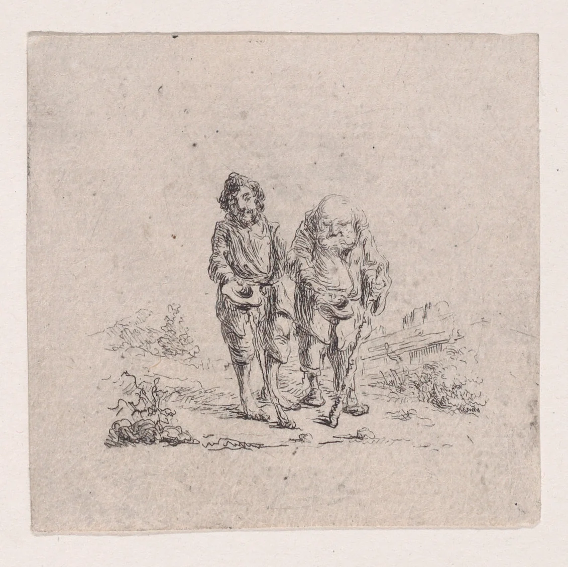 Copy of Two Beggars by Dominique Vivant Denon, print, 1785