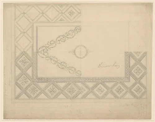 Design for a Ceiling for the Drawing Room at Milton Abbey, Dorset by Sir William Chambers, drawing, 1770-1774
