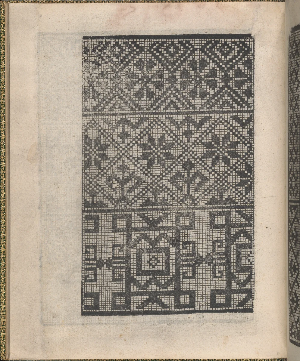 Ornamento delle belle & virtuose donne, page 14 (verso) by Matteo Pagano, book, 1554
