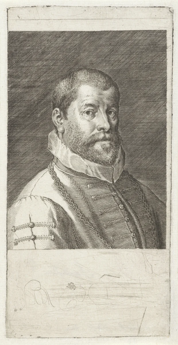 Portret van een onbekende man by Unknown, print, 1560-1600