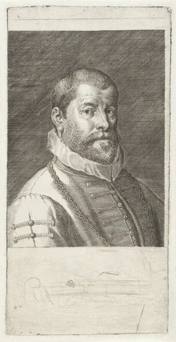 Portret van een onbekende man by Unknown, print, 1560-1600