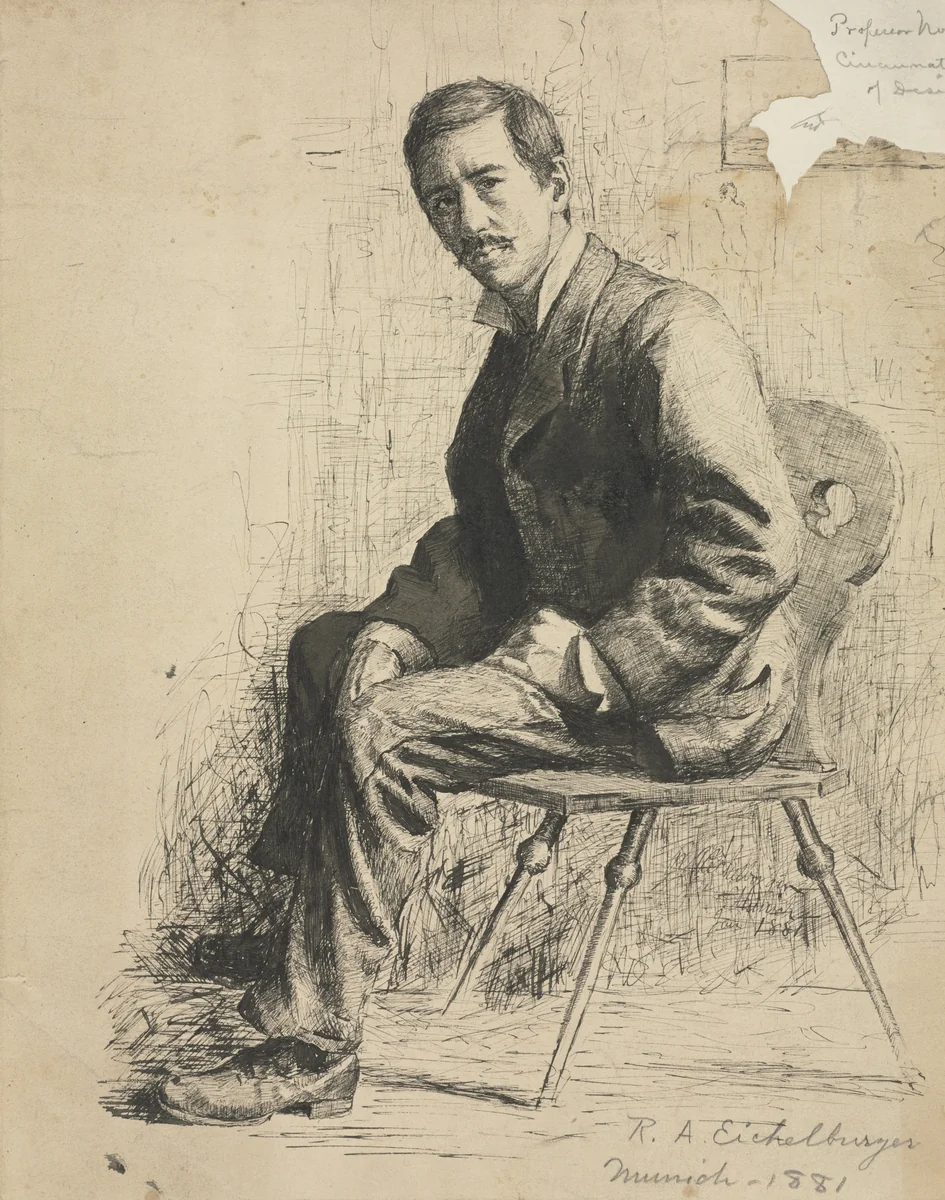 Sketch of Professor Mowotny by Robert A. Eichelberger, drawing, 1881