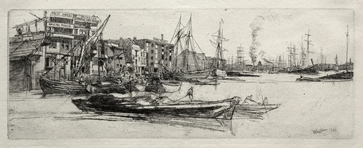 Thames Warehouse by James McNeill Whistler, print, 1871
