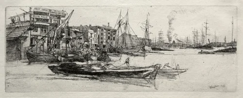 Thames Warehouse by James McNeill Whistler, print, 1871