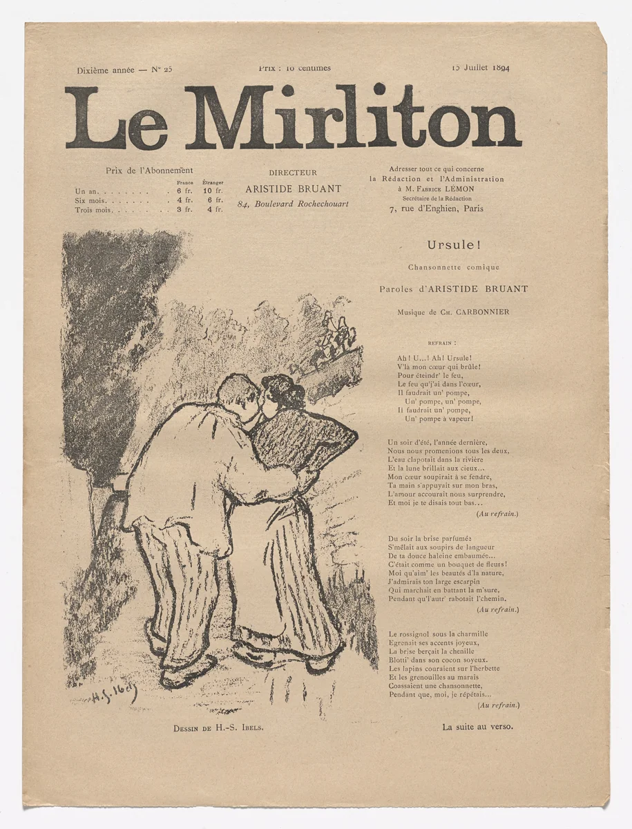 Le Mirliton, no. 25 by Henri Gabriel Ibels, periodical, 1894