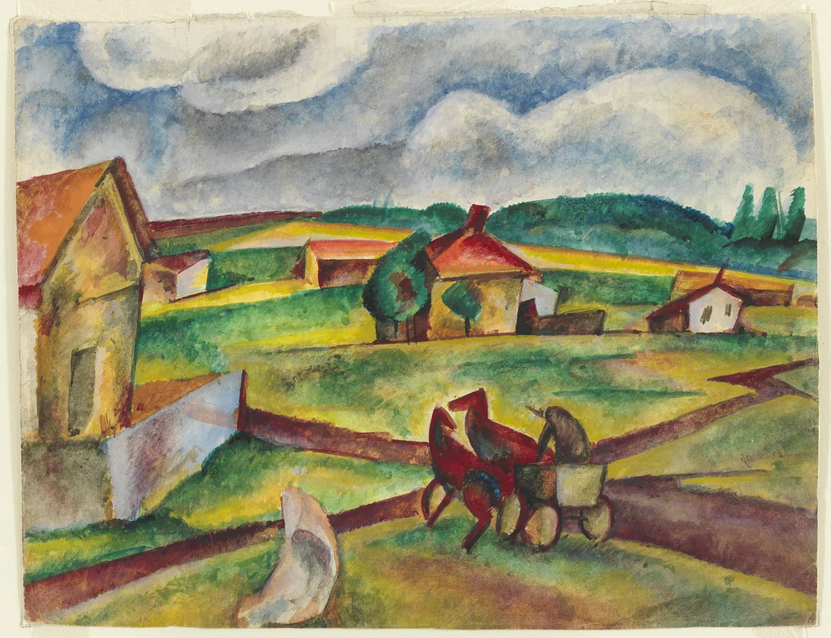 Landscape by Pavel Tchelitchew, drawing, 1919