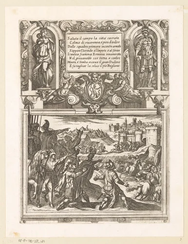 Illustratie bij Canto III van Tasso's 'Gerusalemme Liberata' by Antonio Tempesta, print, 1565-1630