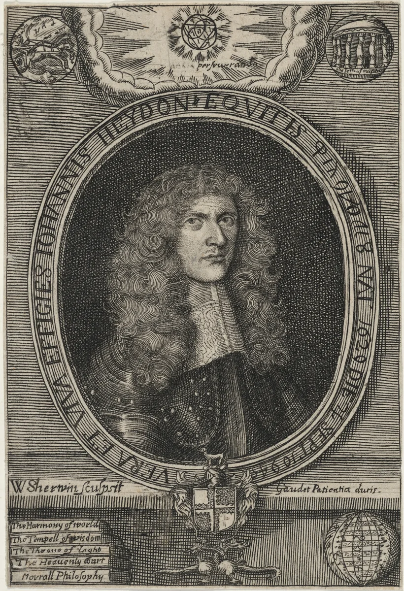 John Heydon, Astrologer and Rosicrucian by William Sherwin, print, 1645-1711