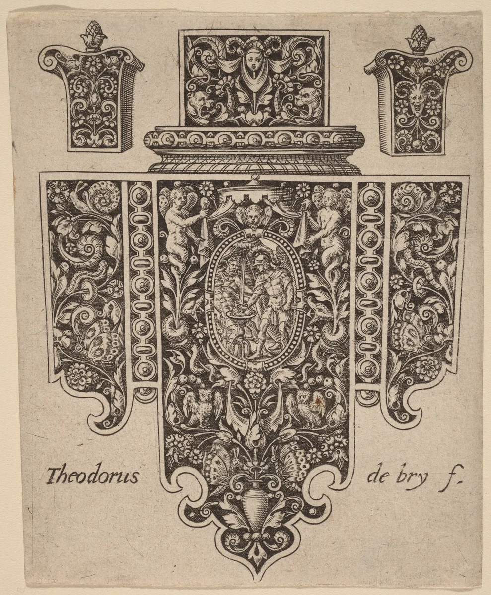 Ornament by Theodor de Bry, print, 1528-1598