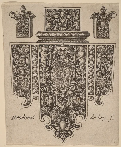 Ornament by Theodor de Bry, print, 1528-1598