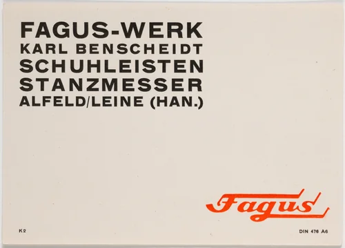 Fagus-Werk, Schuhleisten, Stanzmesser by Herbert Bayer, design, 1926