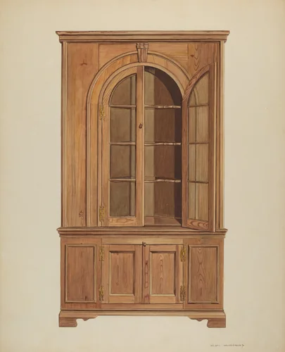 Corner Cupboard by Ernest A. Towers, Jr., index of american design, 1939