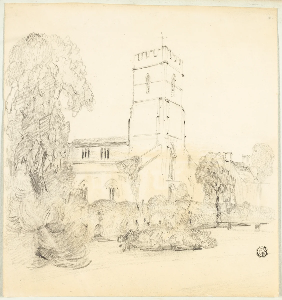 English Country Church by Edward Blore, drawing, 1807-1879