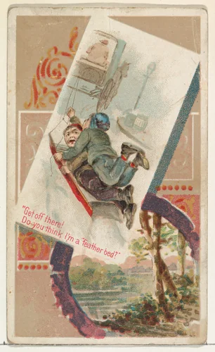 "Get off there! Do you think I'm a feather bed?," from the Terrors of America set (N136) issued by Duke Sons & Co. to promote Honest Long Cut Tobacco by W. Duke, Sons & Co., print, 1888-1889