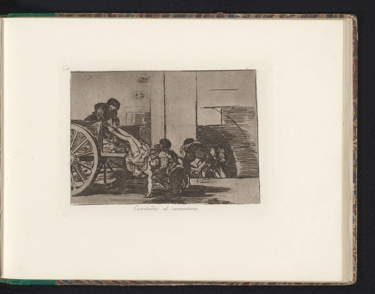 Lijken worden van een kar gedragen by Francisco de Goya, book, 1810-1820