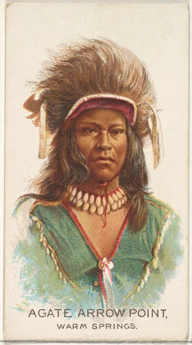 Agate Arrow Point, Warm Springs, from the American Indian Chiefs series (N2) for Allen & Ginter Cigarettes Brands by Allen & Ginter, print, 1888