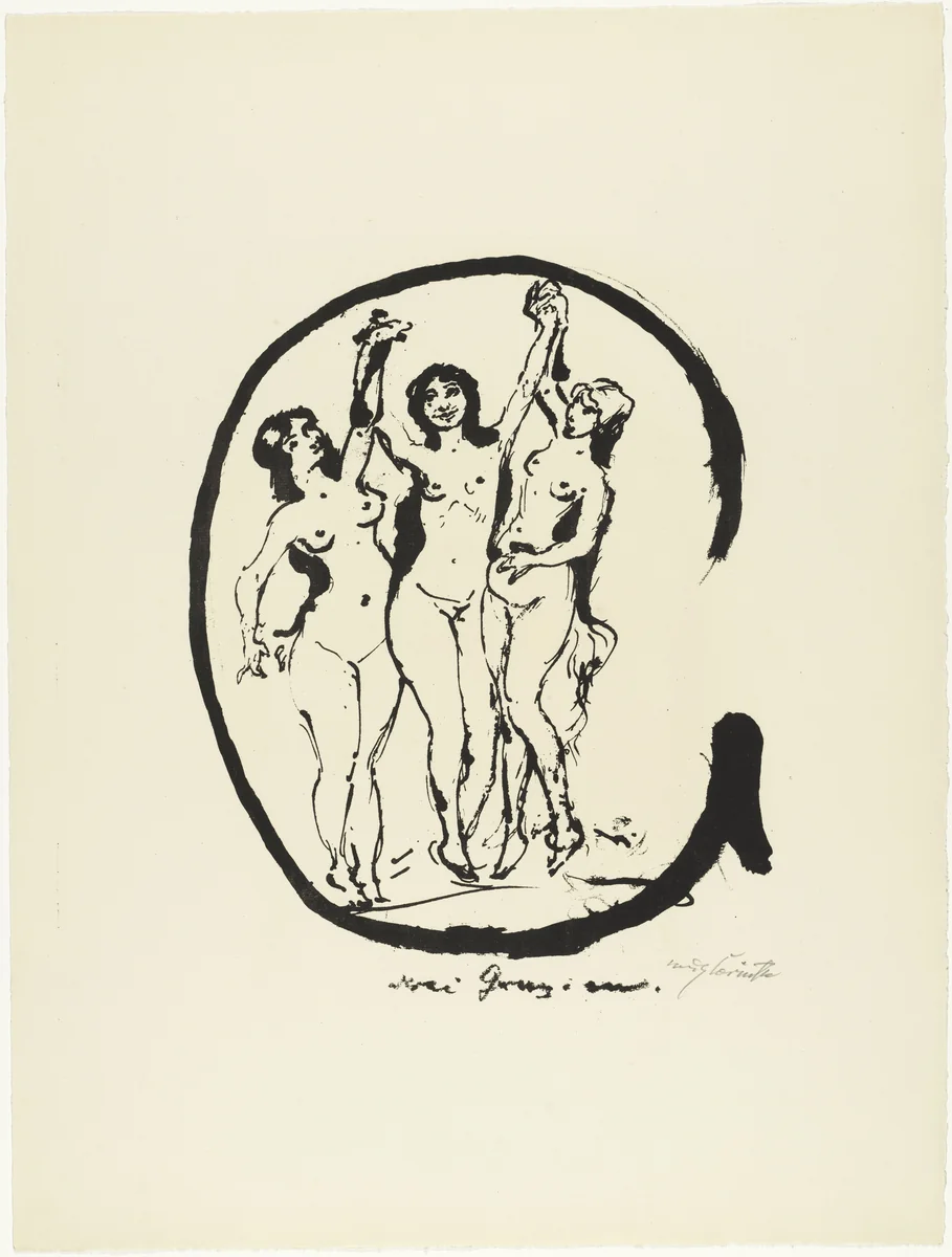 Letter G (Buchstabe G) from the illustrated book in portfolio form The ABCs (Das ABC) by Lovis Corinth, print, 1916