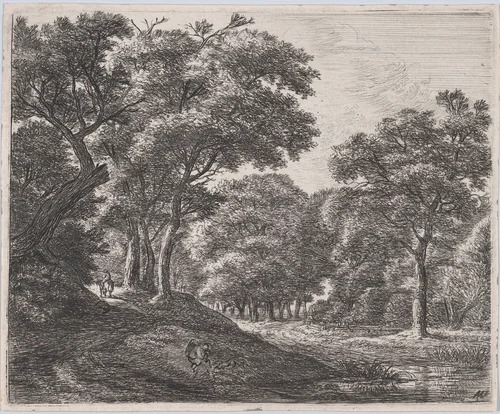 Twilight in the Woods by Anthonie Waterloo, print, 1620-1690