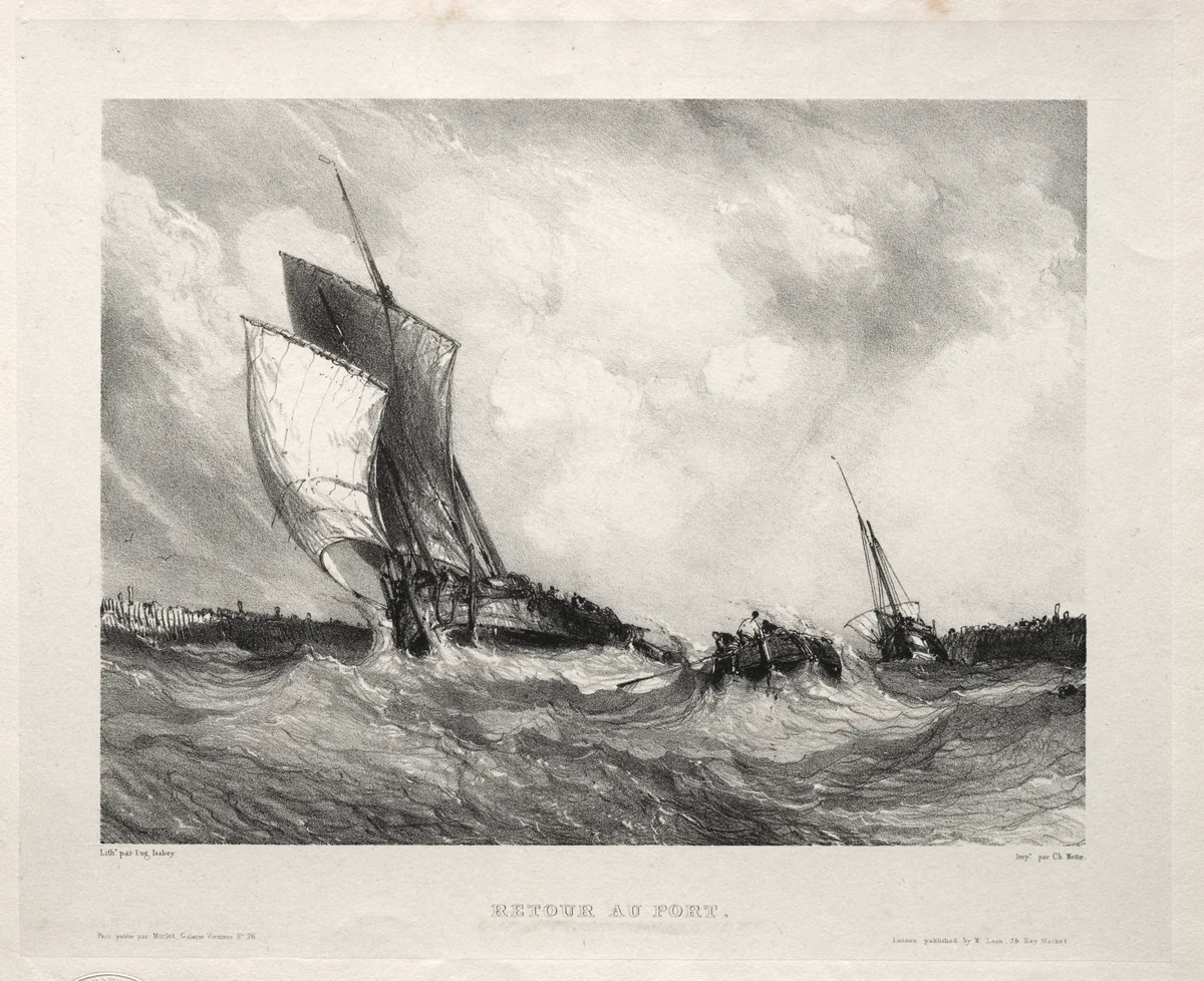 Six Marines: Retour au port by Eugène Isabey, print, 1833