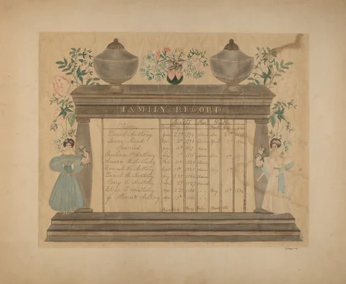 Family Record of Susan B. Anthony by John Wilkes, index of american design, 1937