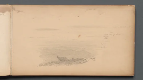Sketchbook, page 04: Sea Scape with Color Notations by Sanford Robinson Gifford, book, 1859