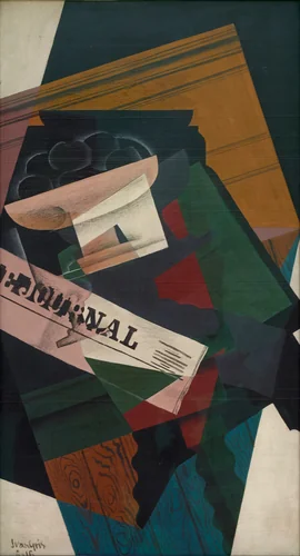 Nature morte au compotier et journal by Wassily Kandinsky, artwork, 1916